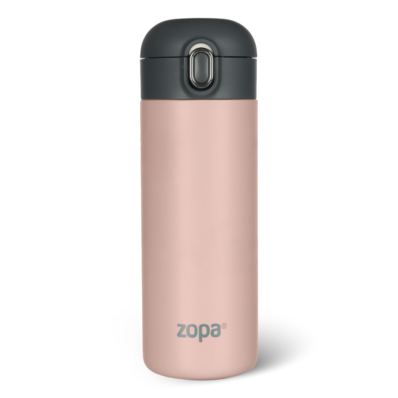 Termoska na tekutiny se silikonovým držákem 400 ml, Candy pink