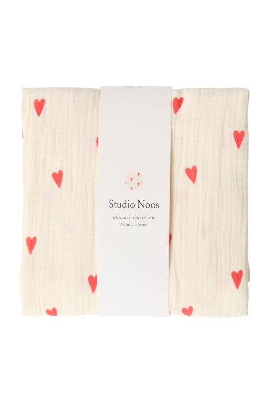 STUDIO NOOS - SWADDLE ZAVINOVAČKA Print Large | Beige Hearts