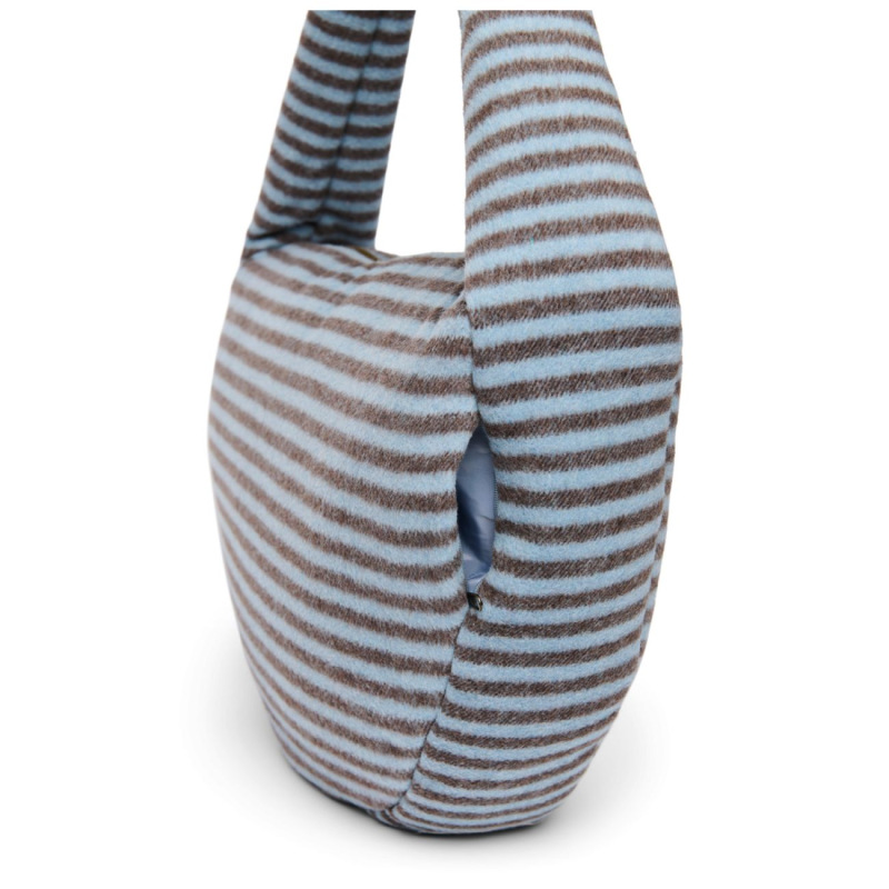 STUDIO NOOS - VLNENÁ Cross Body Bag Stripy Wool | LIght Blue Brown 5