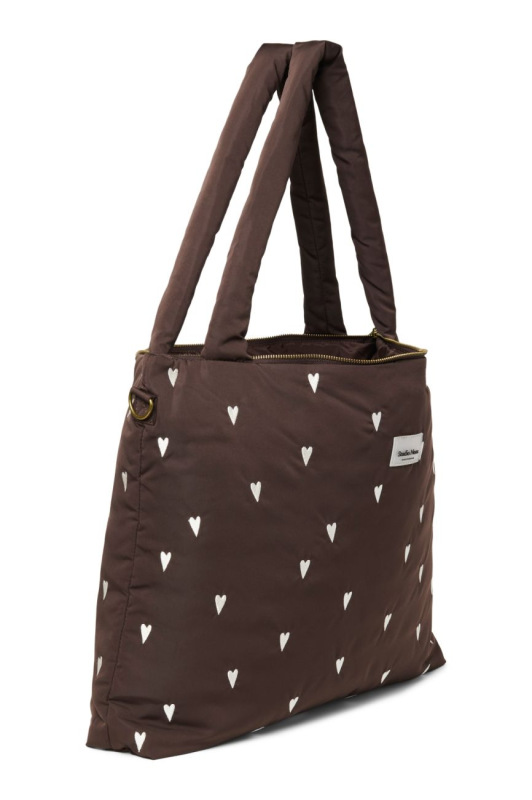 STUDIO NOOS - Puffy DIAPER BAG - prebaľovacia taška | Brown Hearts 2