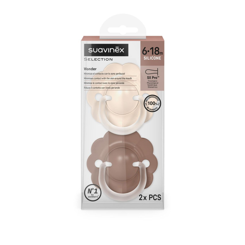 SUAVINEX | Cumlík SX PRO fyziologický 2 KS WONDERLAND NEW 6/18M - krémový + hnedý 4