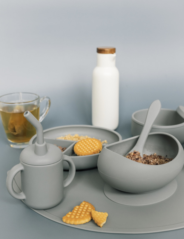 Silikónová miska s vyvýšenými okrajmi a prísavkou, Old Pink 7