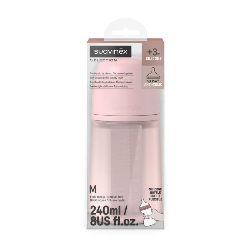 SUAVINEX | DOJČENSKÁ FĽAŠA 240 ml M COLOUR ESSENCE - ružová 2