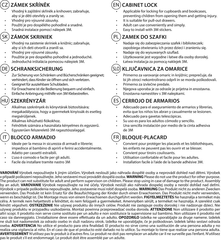 Zámok skriniek 2ks, white/grey 6