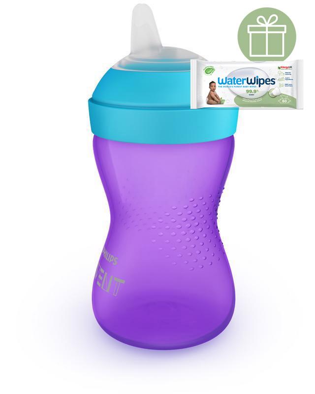 Philips AVENT Hrnček 300 ml Grippy s mäkkým náustkom dievča+WW Soapberry 60ks