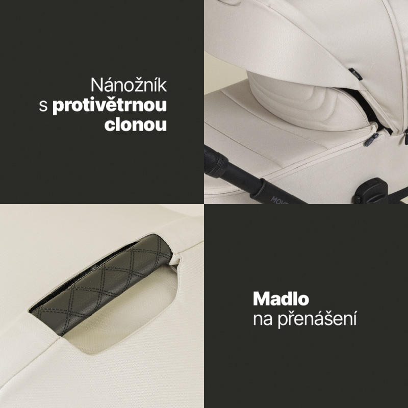 Set kočík Move Cross 5 + hlboká korba Move XL 5 + autosedačka XM podľa vlastného výberu, Ivory Beige 10
