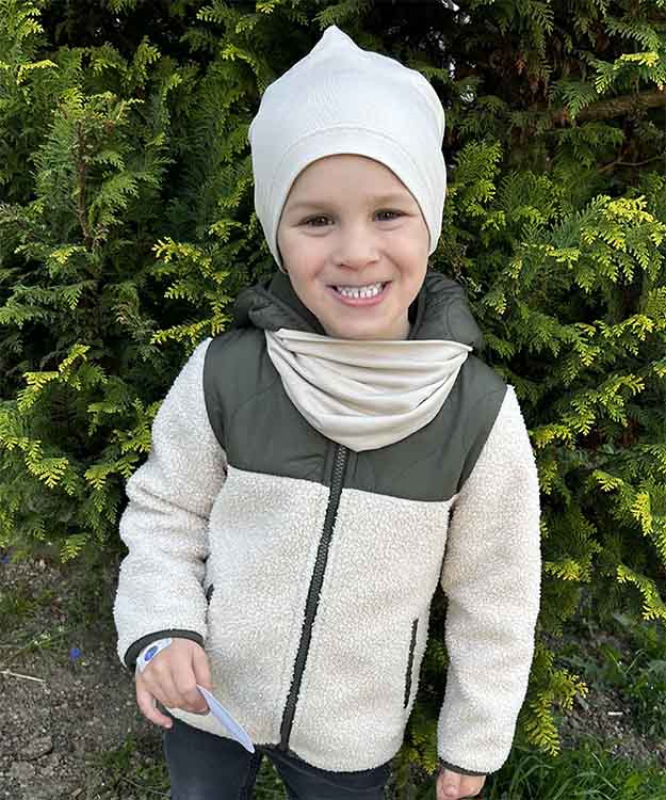 Detský nákrčník bavlna - PIESKOVÁ 1