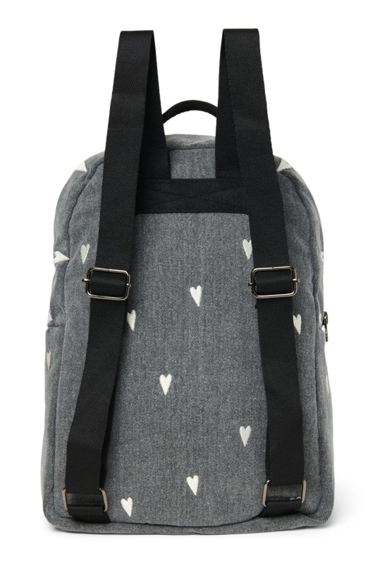 STUDIO NOOS - Denim Midi BACKPACK - batôžtek s predným vreckom | Grey Hearts 3
