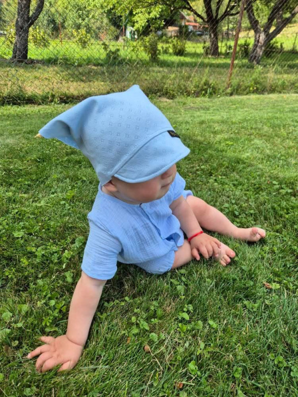 Detské rampersy Mušelín s volánikom - BABY BLUE 4