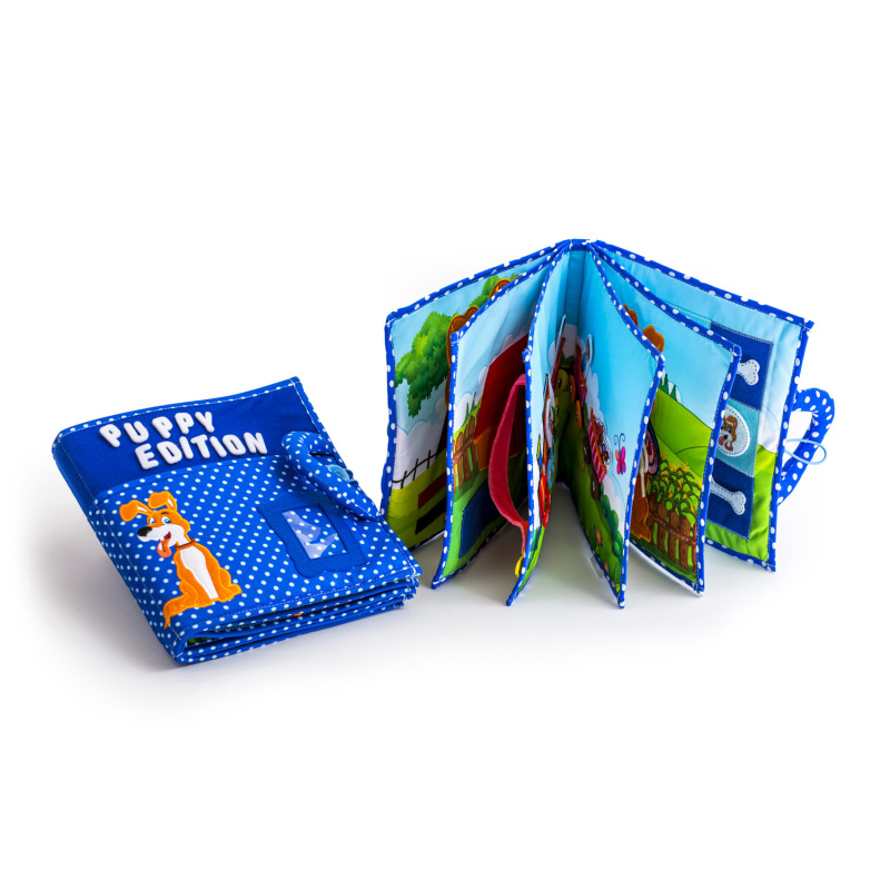 Interaktivní dětská knížka Quiet Book, Dog 4