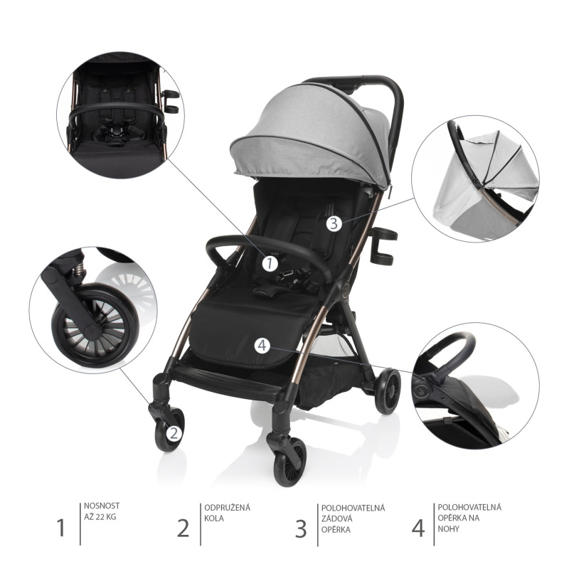 Kočík Quiq, Bright Grey 2