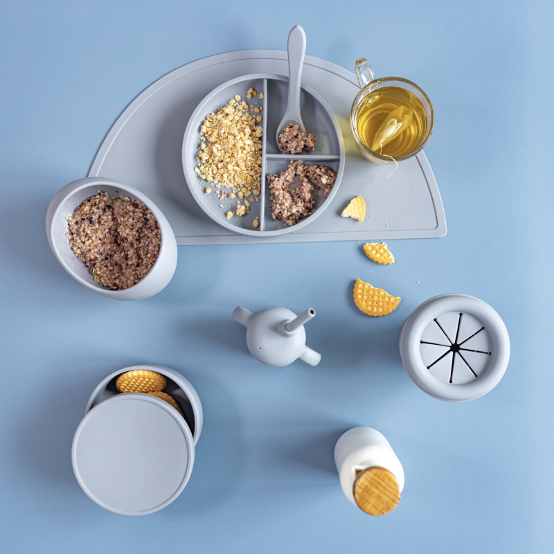 Silikónová miska s vyvýšenými okrajmi a prísavkou, Old Pink 6