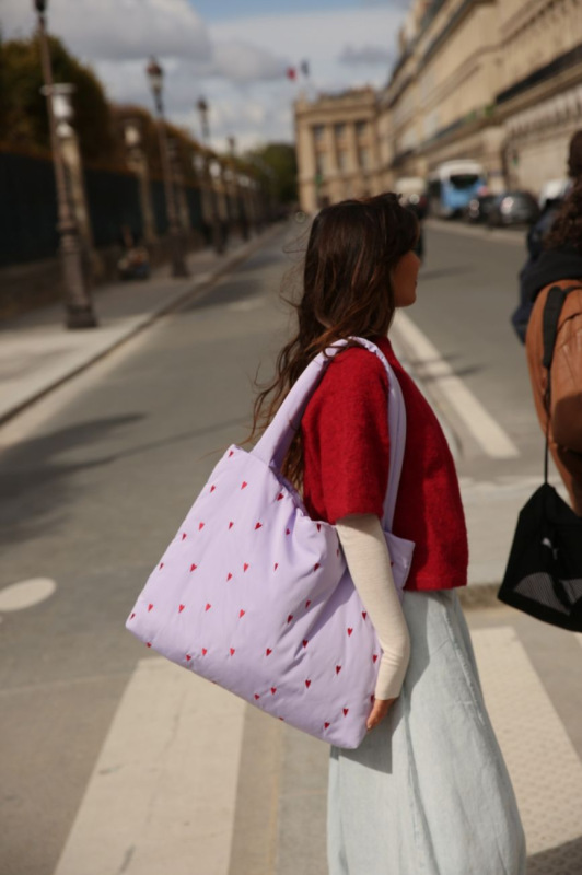 STUDIO NOOS - Puffy MOM BAG | Purple Hearts 6