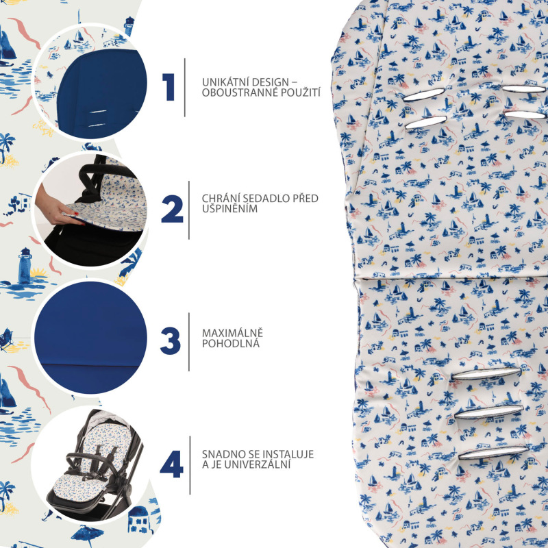 Podložka do kočíka Easy, Sailor Blue 2