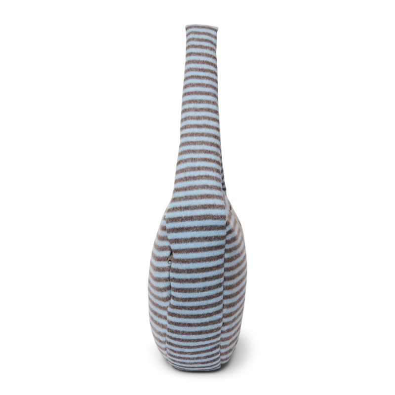 STUDIO NOOS - VLNENÁ Cross Body Bag Stripy Wool | LIght Blue Brown 6