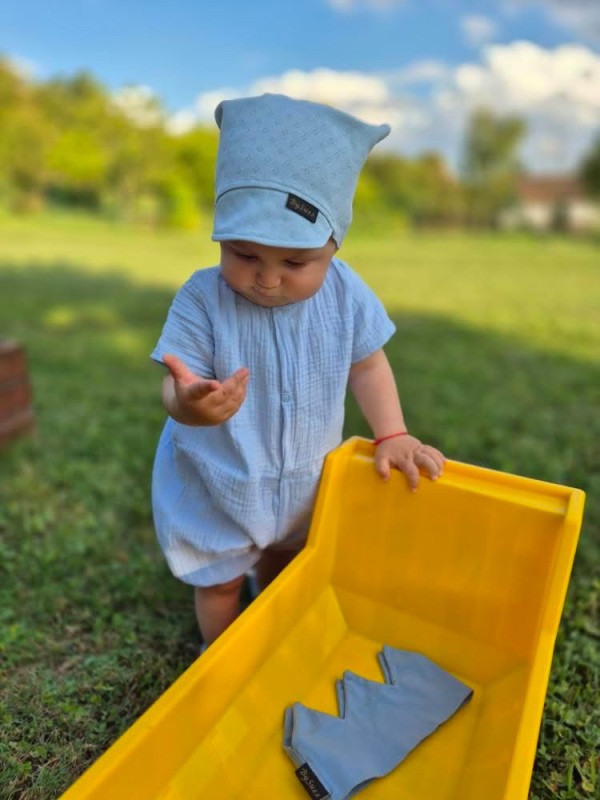 Detské rampersy Mušelín s volánikom - BABY BLUE 6