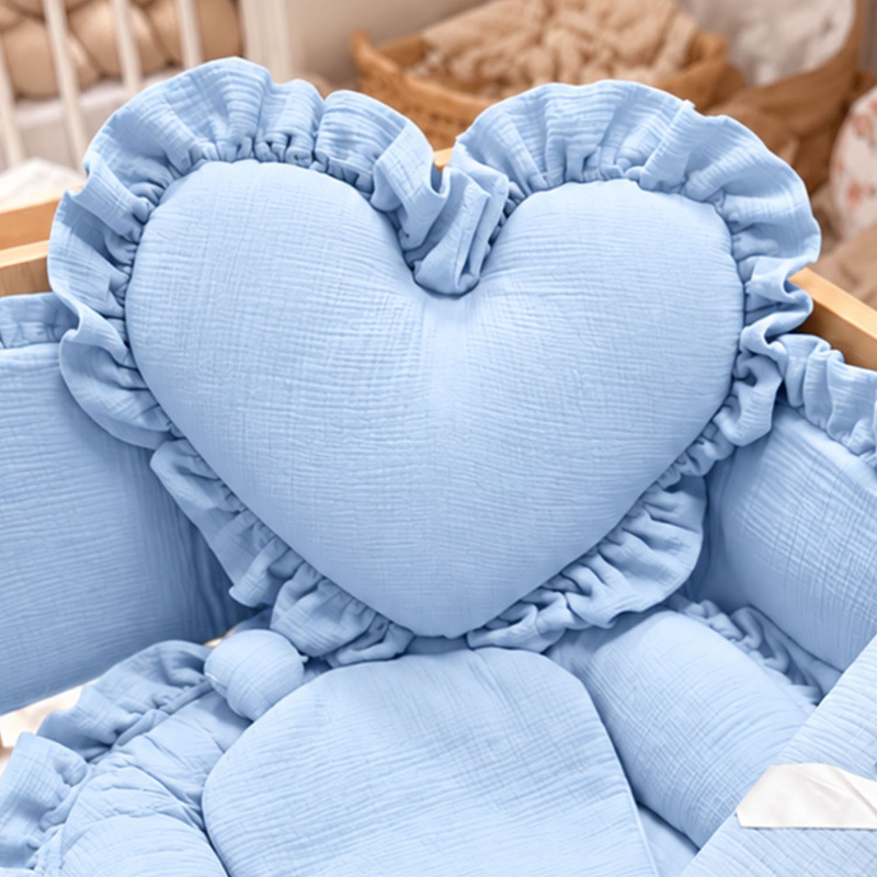 Set do postieľky s volánom, mušelín BABY BLUE 5