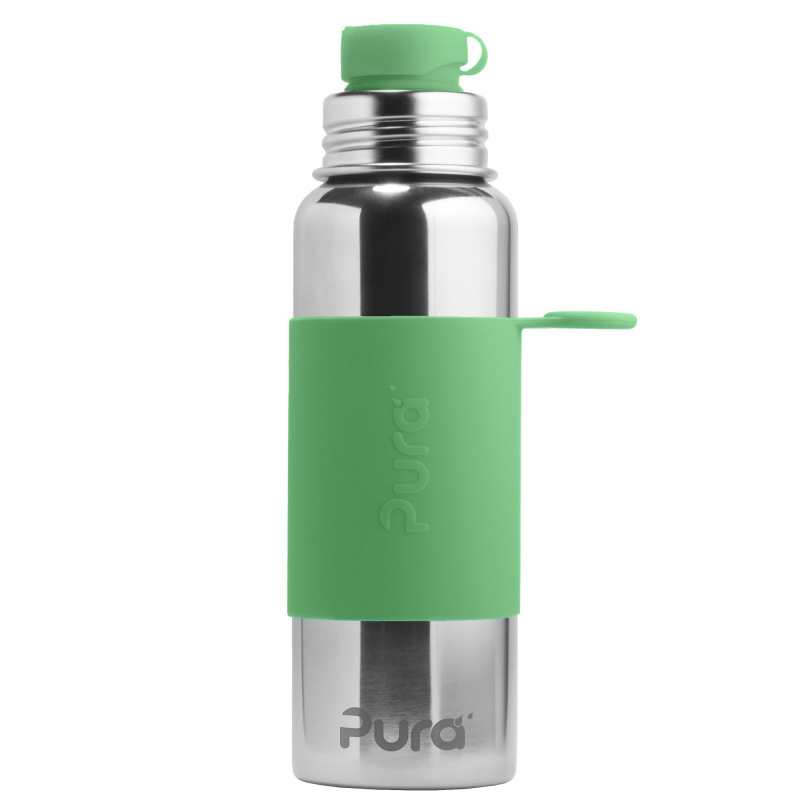 PURA Nerezová fľaša so športovým uzáverom 850ml, Moss