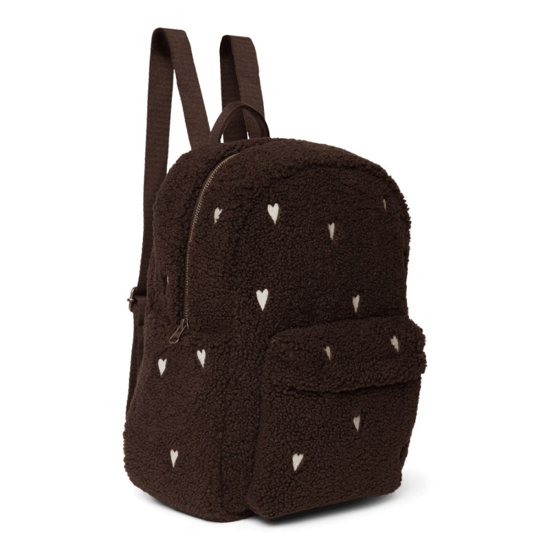 STUDIO NOOS - Teddy Midi BACKPACK - batôžtek s predným vreckom | Chocolate Hearts 2