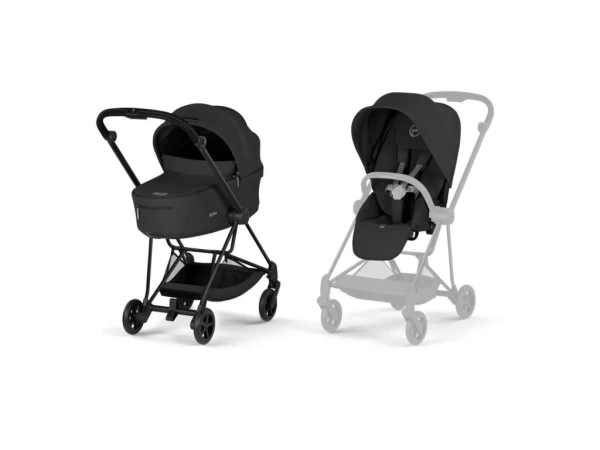 Cybex MIOS Comfort set Matt Black Hlboká skladacia vanička - Sepia Black