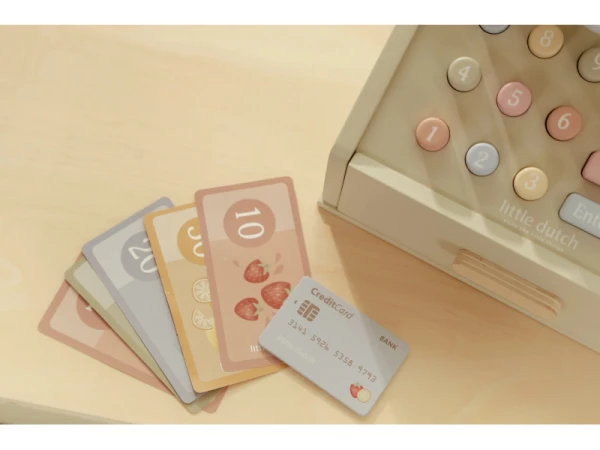 Pokladňa so skenerom a čítačkou kariet drevená 12