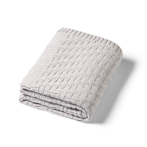 BABYONO Deka z organickej bavlny pletená 75 x 100 cm grey 0m+