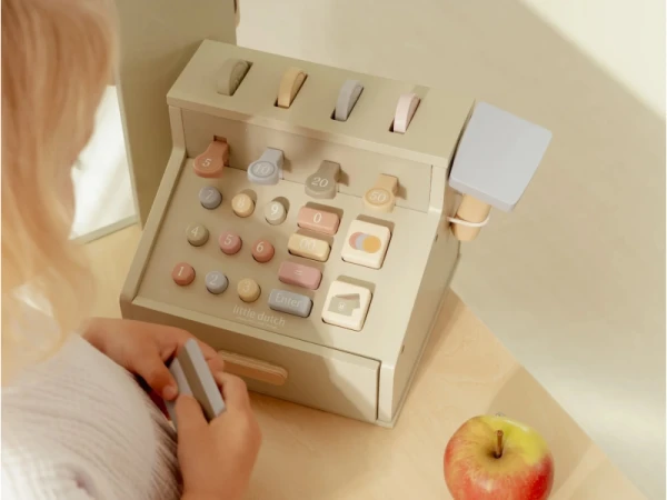 Pokladňa so skenerom a čítačkou kariet drevená 10