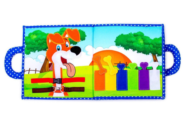 Interaktivní dětská knížka Quiet Book, Dog 1