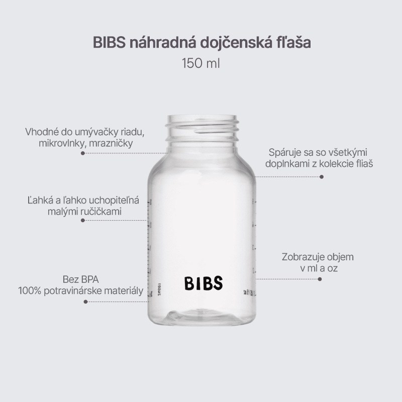 BIBS Náhradná plastová fľaša 150ml 2