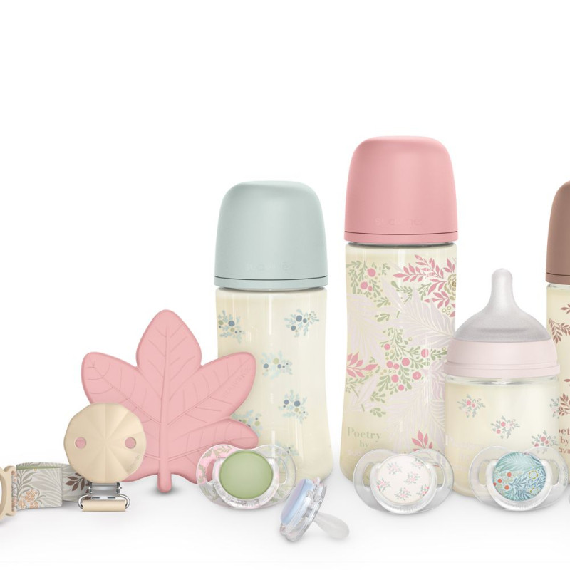 SUAVINEX | Dojčenská fľaša POETRY 360ml FYZIOL PRŮTOK L - ružová 6