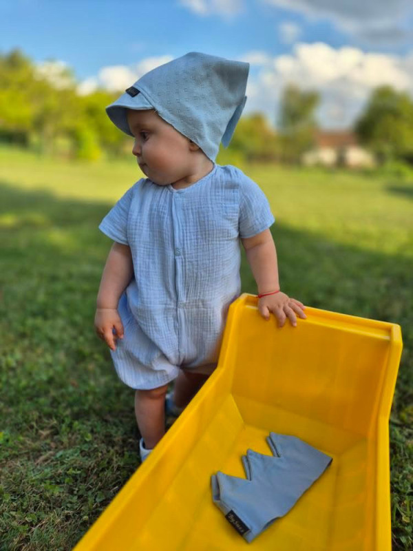 Detské rampersy Mušelín s volánikom - BABY BLUE 9