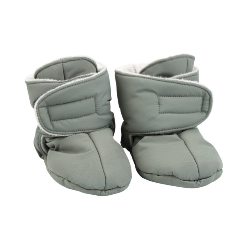 Voksi Baby Booties – zateplené papučky 1-2 roky - Green Light Grey