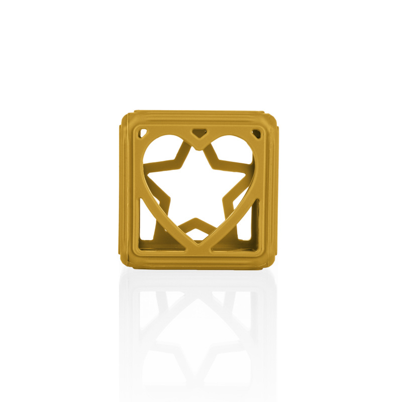 Silikónové hryzátko Square, Mustard Yellow 8