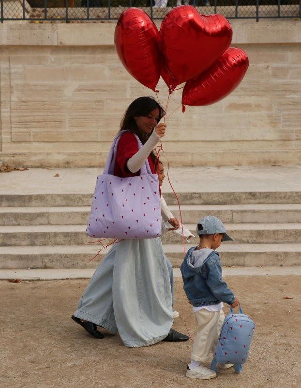 STUDIO NOOS - Puffy MOM BAG | Purple Hearts 1