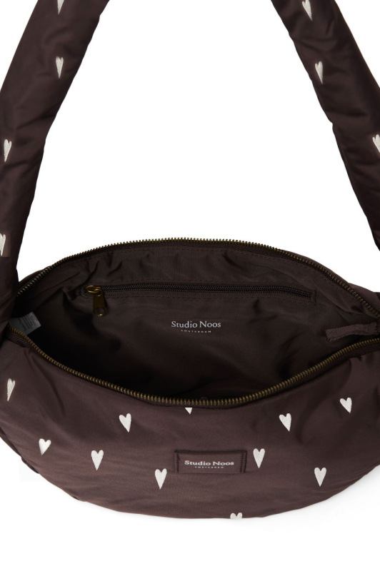 STUDIO NOOS - Puffy Mini Cross Body Bag | Brown Hearts 2