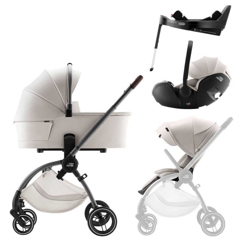 Sada kočíka Rio + hlboká vanička + autosedačka Baby-Safe PRO + základňa Vario Base 5Z Lux, Soft Taup