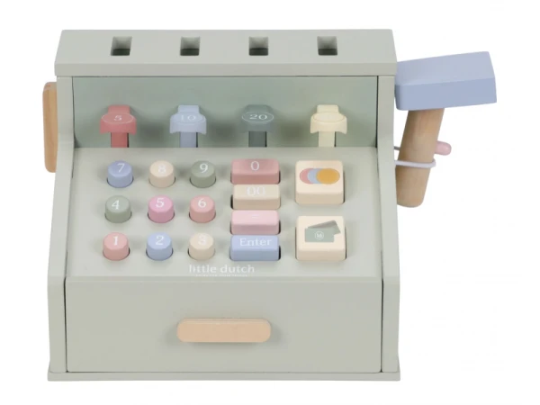 Pokladňa so skenerom a čítačkou kariet drevená 4