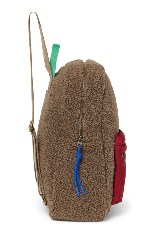 STUDIO NOOS - Teddy Midi BACKPACK - batôžtek s predným vreckom | Brown/Burgundy 2