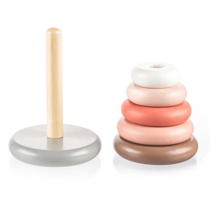 Dřevěné nasazovací kroužky, Pink 2