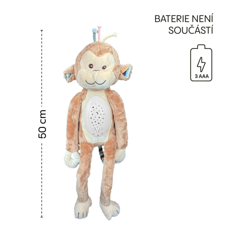 Plyšový detský spáč s projektorom a melódiami, Monkey 6