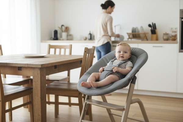 Set stolička Inpira + novorodenecký set + hojdacia základňa, Berry Black 18