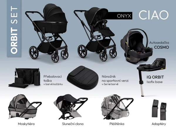 Kombinovaný kočík MOON CIAO ORBIT set - ONYX