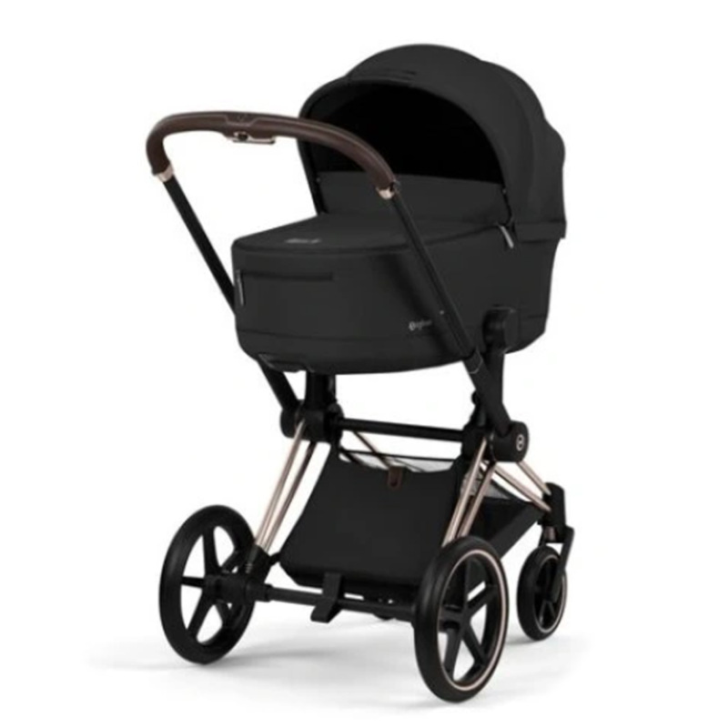 Kočík Cybex Priam Comfort 2026, rám Rose Gold - SEPIA BLACK + Fusak Platinum 1