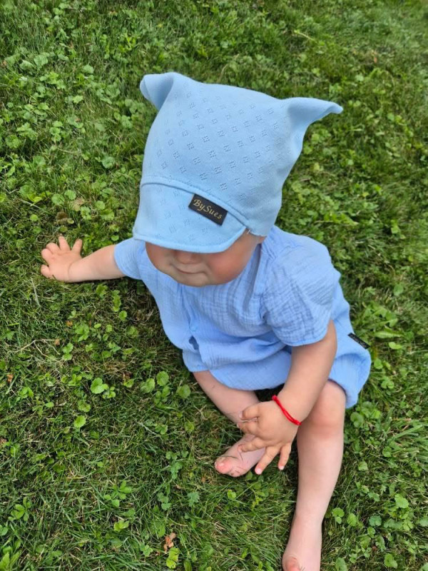 Detské rampersy Mušelín s volánikom - BABY BLUE 3