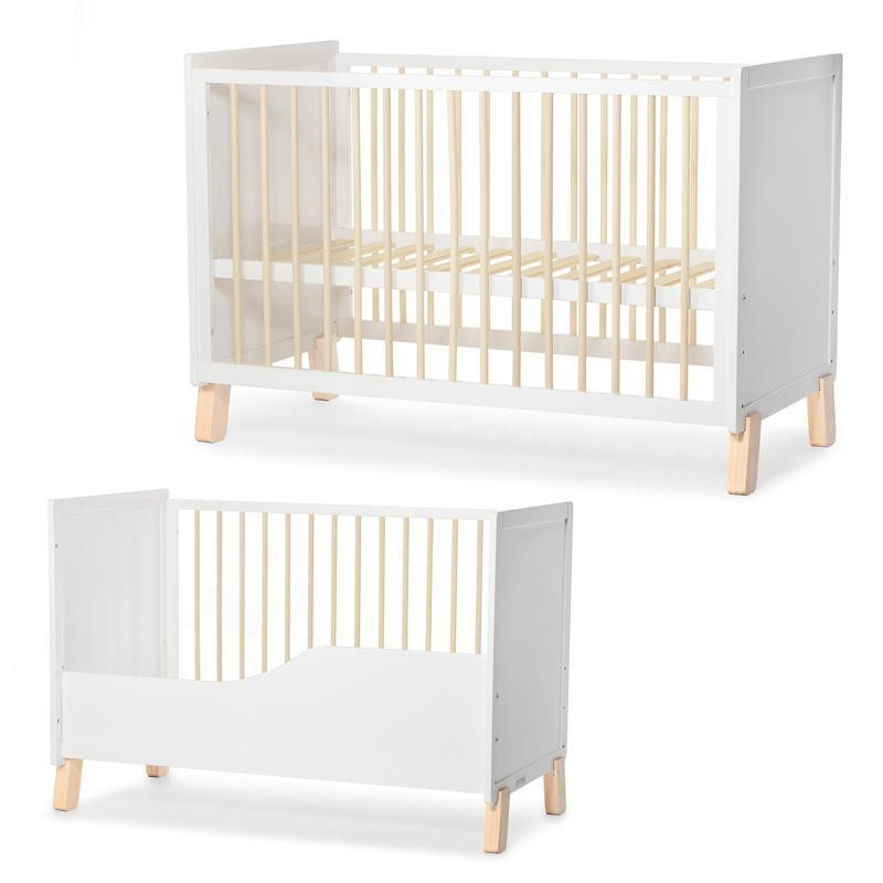 KINDERKRAFT Postieľka drevená so zábranou Nico White, Premium