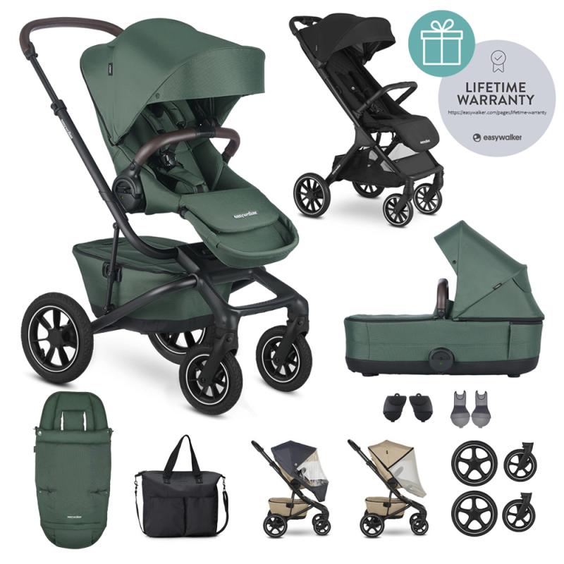 EASYWALKER Kočík kombinovaný Jimmey Pine Green XXL AIR + RWS + Jackey XL Shadow Black