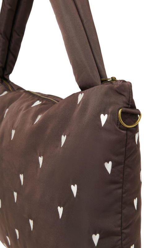 STUDIO NOOS - Puffy DIAPER BAG - prebaľovacia taška | Brown Hearts 3