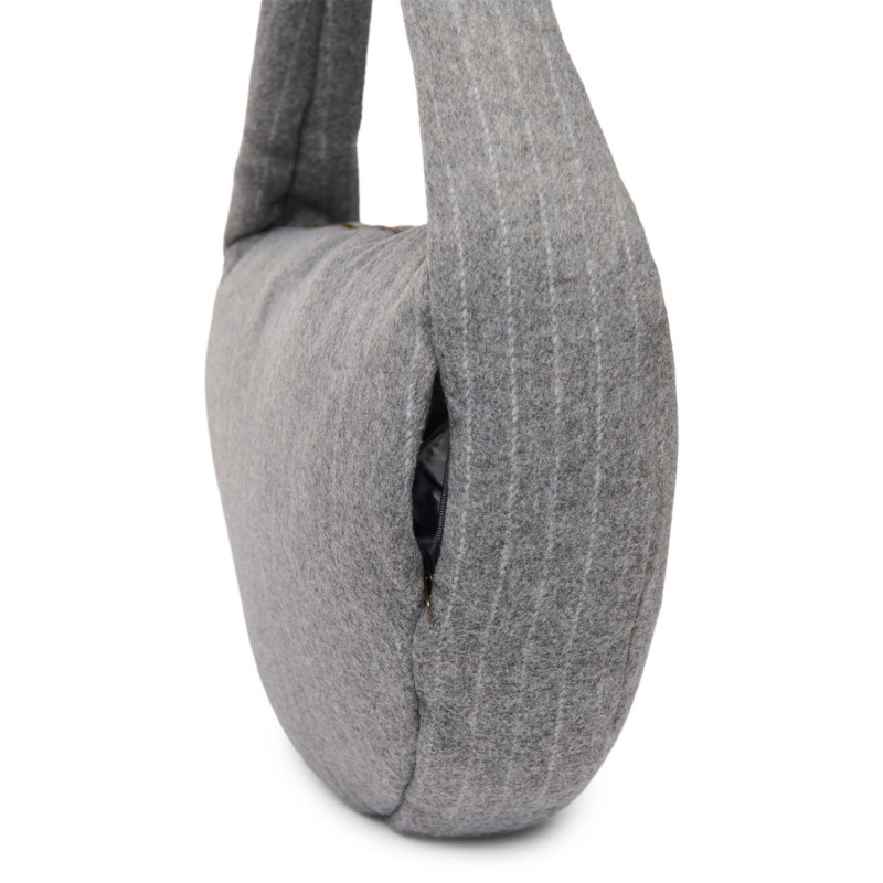 STUDIO NOOS - Flannel Chalkstripe Cross Body bag | Light Grey 4