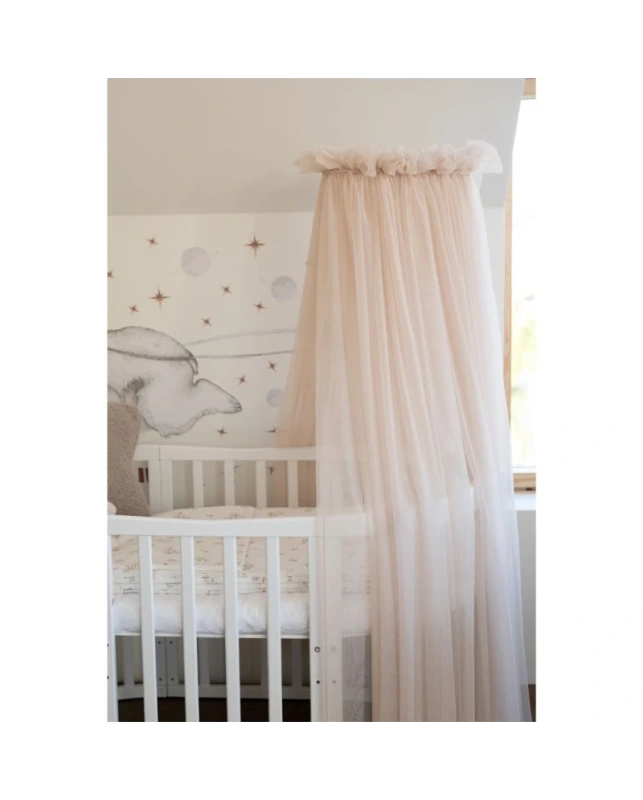 WALDIN tylový baldachýn s konštrukciou – Beige 3