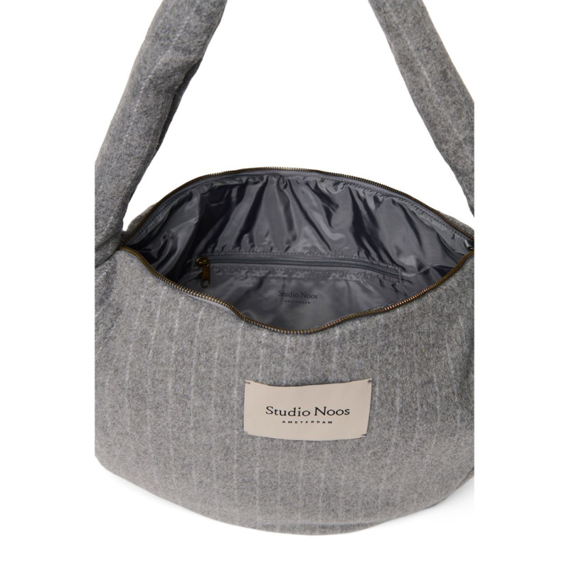 STUDIO NOOS - Flannel Chalkstripe Cross Body bag | Light Grey 5